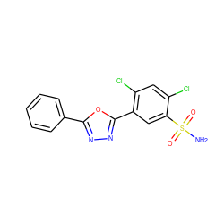 NS(=O)(=O)c1cc(-c2nnc(-c3ccccc3)o2)c(Cl)cc1Cl ZINC000169351740