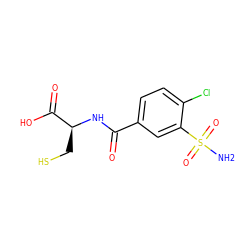 NS(=O)(=O)c1cc(C(=O)N[C@@H](CS)C(=O)O)ccc1Cl ZINC000029474887