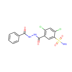 NS(=O)(=O)c1cc(C(=O)NNC(=O)c2ccccc2)c(Cl)cc1Cl ZINC000015435532