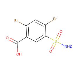 NS(=O)(=O)c1cc(C(=O)O)c(Br)cc1Br ZINC000308718036