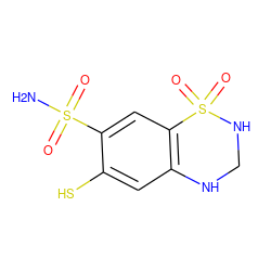 NS(=O)(=O)c1cc2c(cc1S)NCNS2(=O)=O ZINC000034799864