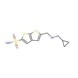 NS(=O)(=O)c1cc2cc(CNCC3CC3)sc2s1 ZINC000001482626