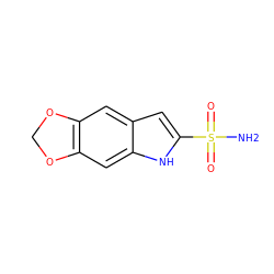 NS(=O)(=O)c1cc2cc3c(cc2[nH]1)OCO3 ZINC000027853115