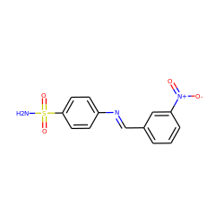 NS(=O)(=O)c1ccc(/N=C/c2cccc([N+](=O)[O-])c2)cc1 ZINC000003183606