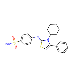 NS(=O)(=O)c1ccc(/N=c2\scc(-c3ccccc3)n2C2CCCCC2)cc1 ZINC000473110084