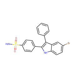 NS(=O)(=O)c1ccc(-c2[nH]c3ccc(Br)cc3c2-c2ccccc2)cc1 ZINC000013477383