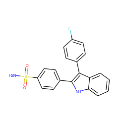 NS(=O)(=O)c1ccc(-c2[nH]c3ccccc3c2-c2ccc(F)cc2)cc1 ZINC000013477343