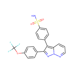 NS(=O)(=O)c1ccc(-c2c(-c3ccc(OC(F)(F)F)cc3)nn3ncccc23)cc1 ZINC000028392435