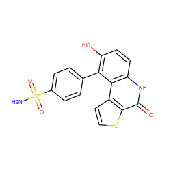 NS(=O)(=O)c1ccc(-c2c(O)ccc3[nH]c(=O)c4sccc4c23)cc1 ZINC000165132604