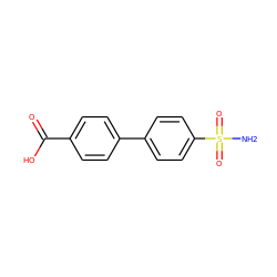 NS(=O)(=O)c1ccc(-c2ccc(C(=O)O)cc2)cc1 ZINC000071709059