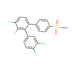 NS(=O)(=O)c1ccc(-c2ccc(F)c(F)c2-c2ccc(F)c(Cl)c2)cc1 ZINC000028391667