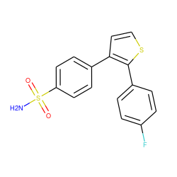 NS(=O)(=O)c1ccc(-c2ccsc2-c2ccc(F)cc2)cc1 ZINC000026258752