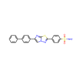 NS(=O)(=O)c1ccc(-c2nn3cc(-c4ccc(-c5ccccc5)cc4)nc3s2)cc1 ZINC001772649163