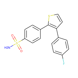 NS(=O)(=O)c1ccc(-c2sccc2-c2ccc(F)cc2)cc1 ZINC000026257350