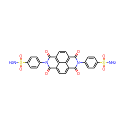 NS(=O)(=O)c1ccc(-n2c(=O)c3ccc4c(=O)n(-c5ccc(S(N)(=O)=O)cc5)c(=O)c5ccc(c2=O)c3c45)cc1 ZINC000111917398