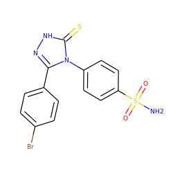 NS(=O)(=O)c1ccc(-n2c(-c3ccc(Br)cc3)n[nH]c2=S)cc1 ZINC000103270366