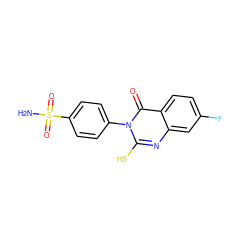 NS(=O)(=O)c1ccc(-n2c(S)nc3cc(F)ccc3c2=O)cc1 ZINC000653782464