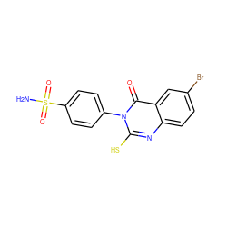 NS(=O)(=O)c1ccc(-n2c(S)nc3ccc(Br)cc3c2=O)cc1 ZINC000653794443