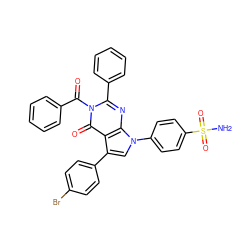 NS(=O)(=O)c1ccc(-n2cc(-c3ccc(Br)cc3)c3c(=O)n(C(=O)c4ccccc4)c(-c4ccccc4)nc32)cc1 ZINC000299837569