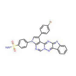 NS(=O)(=O)c1ccc(-n2cc(-c3ccc(Br)cc3)c3c2ncn2nc4c5ccccc5nc-4nc32)cc1 ZINC000169332696