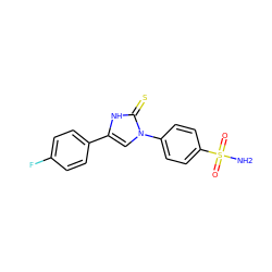 NS(=O)(=O)c1ccc(-n2cc(-c3ccc(F)cc3)[nH]c2=S)cc1 ZINC000169306771