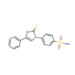 NS(=O)(=O)c1ccc(-n2cc(-c3ccccc3)[nH]c2=S)cc1 ZINC000169306770