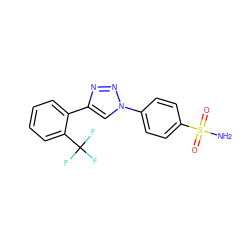 NS(=O)(=O)c1ccc(-n2cc(-c3ccccc3C(F)(F)F)nn2)cc1 ZINC000040395084