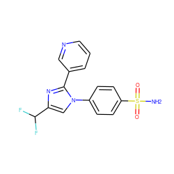 NS(=O)(=O)c1ccc(-n2cc(C(F)F)nc2-c2cccnc2)cc1 ZINC000013812856