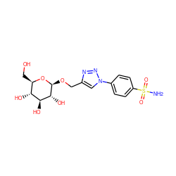 NS(=O)(=O)c1ccc(-n2cc(CO[C@@H]3O[C@H](CO)[C@@H](O)[C@H](O)[C@H]3O)nn2)cc1 ZINC000014958112