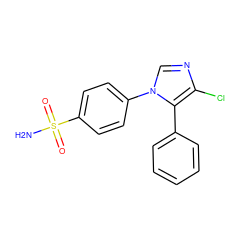 NS(=O)(=O)c1ccc(-n2cnc(Cl)c2-c2ccccc2)cc1 ZINC000013525274