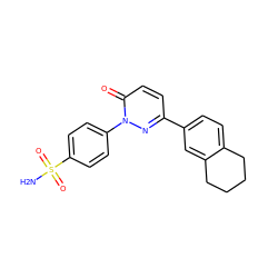 NS(=O)(=O)c1ccc(-n2nc(-c3ccc4c(c3)CCCC4)ccc2=O)cc1 ZINC000653706035