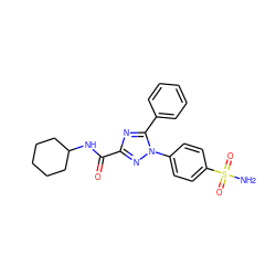 NS(=O)(=O)c1ccc(-n2nc(C(=O)NC3CCCCC3)nc2-c2ccccc2)cc1 ZINC000169353223