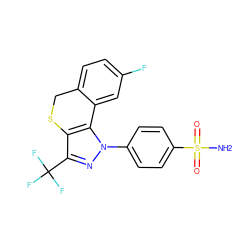 NS(=O)(=O)c1ccc(-n2nc(C(F)(F)F)c3c2-c2cc(F)ccc2CS3)cc1 ZINC000026671910