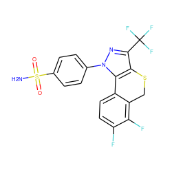 NS(=O)(=O)c1ccc(-n2nc(C(F)(F)F)c3c2-c2ccc(F)c(F)c2CS3)cc1 ZINC000028520741