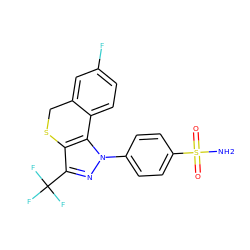 NS(=O)(=O)c1ccc(-n2nc(C(F)(F)F)c3c2-c2ccc(F)cc2CS3)cc1 ZINC000026670448