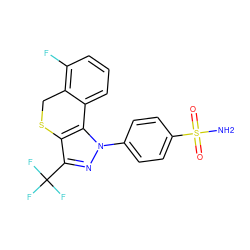 NS(=O)(=O)c1ccc(-n2nc(C(F)(F)F)c3c2-c2cccc(F)c2CS3)cc1 ZINC000028521659