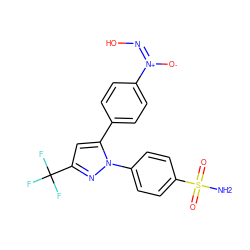 NS(=O)(=O)c1ccc(-n2nc(C(F)(F)F)cc2-c2ccc(/[N+]([O-])=N\O)cc2)cc1 ZINC000058506235