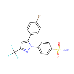 NS(=O)(=O)c1ccc(-n2nc(C(F)(F)F)cc2-c2ccc(Br)cc2)cc1 ZINC000002047040