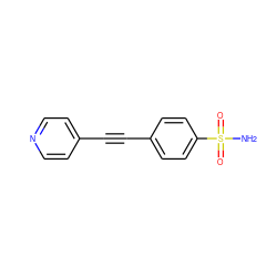 NS(=O)(=O)c1ccc(C#Cc2ccncc2)cc1 ZINC000029124037