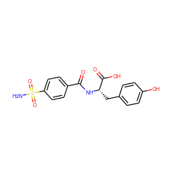 NS(=O)(=O)c1ccc(C(=O)N[C@@H](Cc2ccc(O)cc2)C(=O)O)cc1 ZINC000029475167