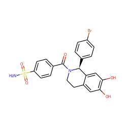 NS(=O)(=O)c1ccc(C(=O)N2CCc3cc(O)c(O)cc3[C@@H]2c2ccc(Br)cc2)cc1 ZINC001772651316