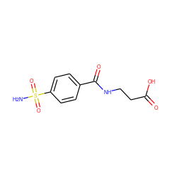 NS(=O)(=O)c1ccc(C(=O)NCCC(=O)O)cc1 ZINC000029470552