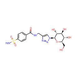 NS(=O)(=O)c1ccc(C(=O)NCc2cn([C@@H]3O[C@H](CO)[C@@H](O)[C@H](O)[C@H]3O)nn2)cc1 ZINC000014951454