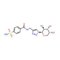 NS(=O)(=O)c1ccc(C(=O)NCc2cn([C@@H]3OC[C@@H](O)[C@@H](O)[C@@H]3O)nn2)cc1 ZINC000014951496