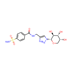 NS(=O)(=O)c1ccc(C(=O)NCc2cn([C@H]3OC[C@@H](O)[C@@H](O)[C@@H]3O)nn2)cc1 ZINC000028814967