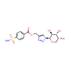 NS(=O)(=O)c1ccc(C(=O)OCc2cn([C@@H]3OC[C@@H](O)[C@@H](O)[C@@H]3O)nn2)cc1 ZINC000014951507