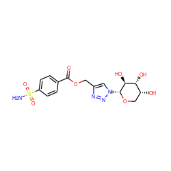 NS(=O)(=O)c1ccc(C(=O)OCc2cn([C@H]3OC[C@@H](O)[C@@H](O)[C@@H]3O)nn2)cc1 ZINC000028814982