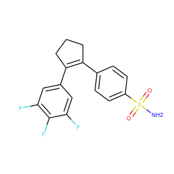 NS(=O)(=O)c1ccc(C2=C(c3cc(F)c(F)c(F)c3)CCC2)cc1 ZINC000013744270