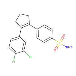 NS(=O)(=O)c1ccc(C2=C(c3ccc(Cl)c(Cl)c3)CCC2)cc1 ZINC000013744276