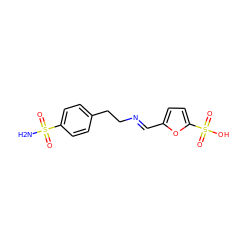 NS(=O)(=O)c1ccc(CC/N=C/c2ccc(S(=O)(=O)O)o2)cc1 ZINC000043080460